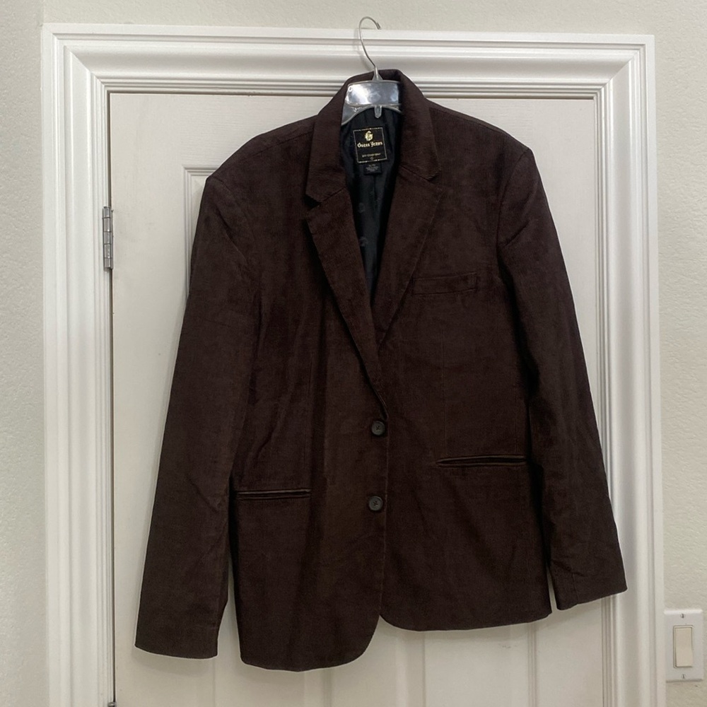 Guess jeans mens brown corduroy blazer size XL